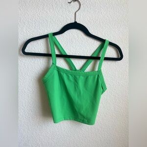 Women's XS, Green Wild Fable Cross Back ButterBliss Cropped Tank Top